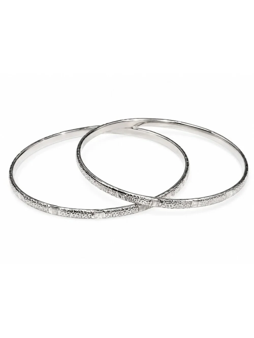 Vintage Y2K Bangle Bracelet Silvertone Set of 5 - Picture 4 of 5